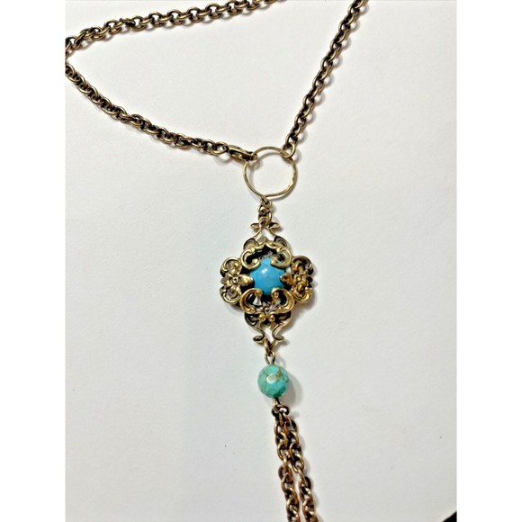 Slave Bracelet Copper/brass Chain very intricate metal design Two Stones   A1156 - Picture 5 of 11